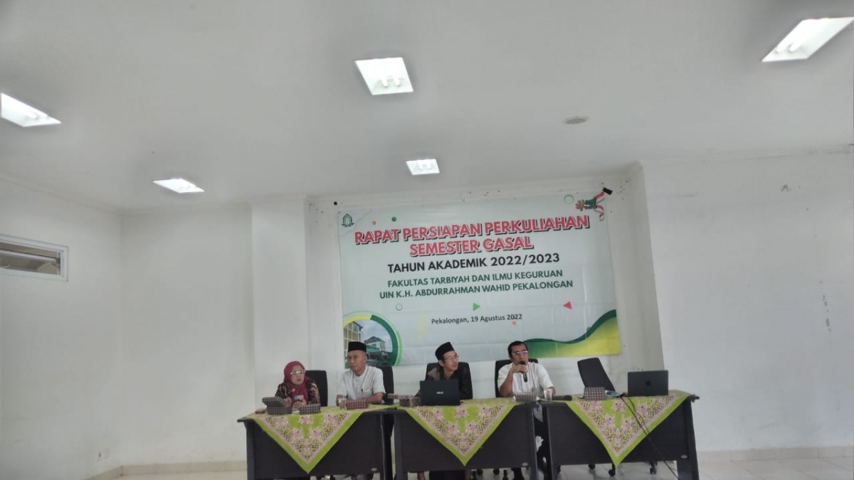Evaluasi dan Rapat Persiapan Perkuliahan Semester Gasal 2022/2023 Fakultas Tarbiyah dan Ilmu Keguruan UIN K.H. Abdurrahman Wahid Pekalongan